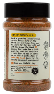 AVAILABLE NOW! Under the Hood BBQ Tips Up Chicken Rub